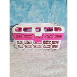MUNCHKIN Pink & White High Capacity Dishwasher 2 Section Basket Container
